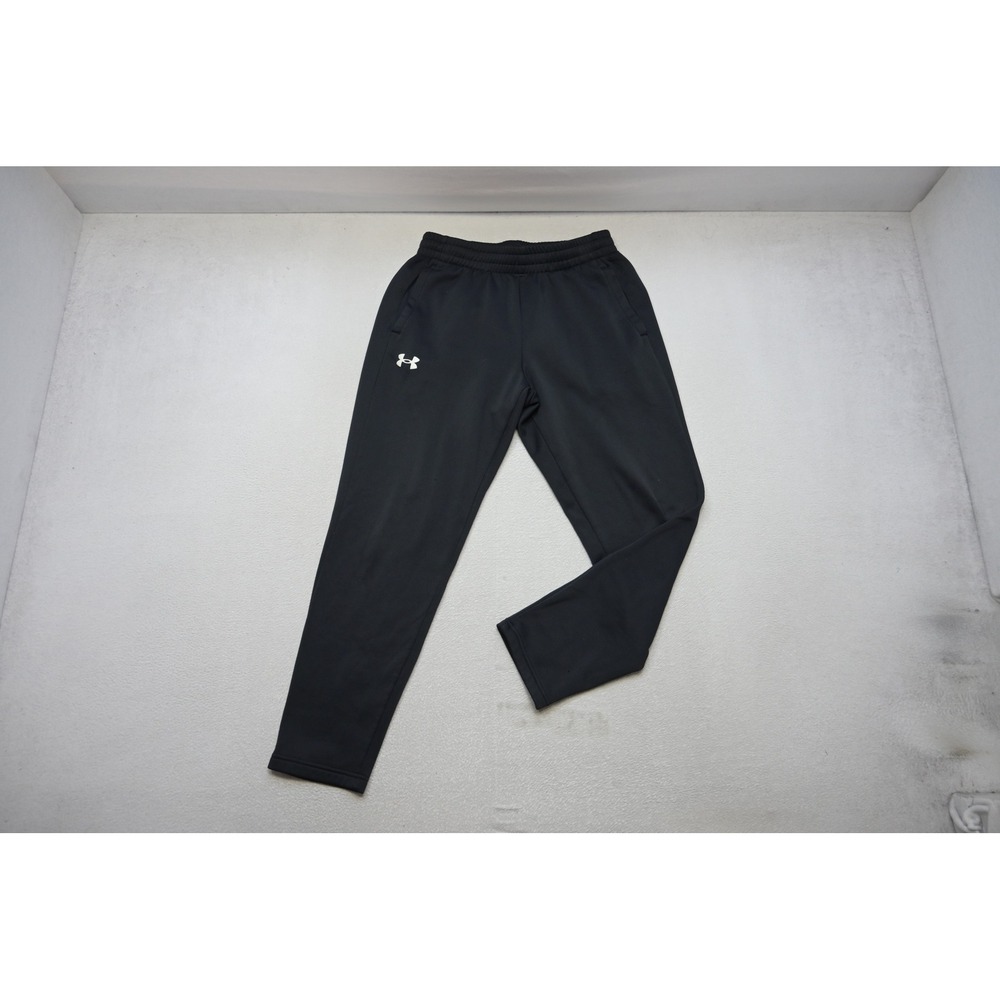 Under Armour Athletic Sweat Pants Mens Large Black Tapered Joggers Excellent